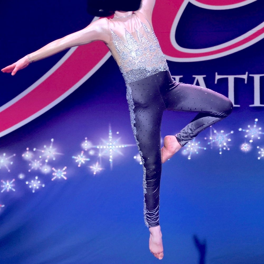 Sparkling Silver and Black Dance Costume